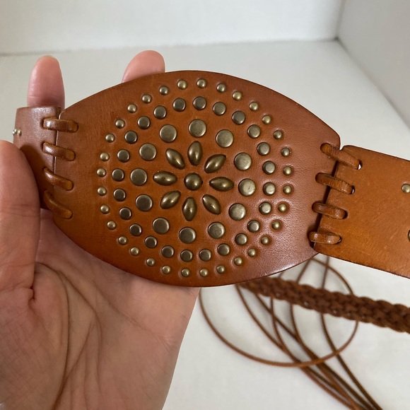 Express Bohemian Brown Leather Belt size Small - Picture 13 of 16